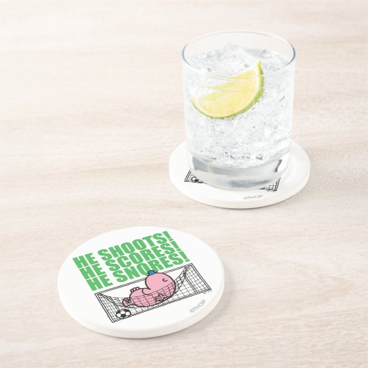 Lazy Napping in einem Fußballziel Untersetzer (Seite)