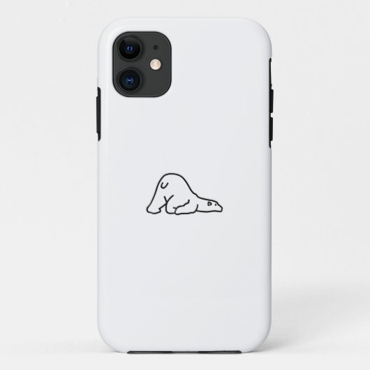 Lazy Niedlich Polar Bear Animal Lover Case-Mate iPhone Hülle (Rückseite)