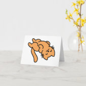 Lazy Orange Cat BLANK Karte (Gelbe Blume)