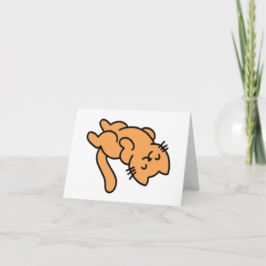 Lazy Orange Cat BLANK Karte (Vorderseite)