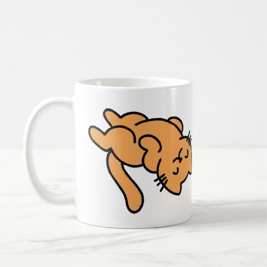 Lazy Orange Cat Kaffeetasse (Links)