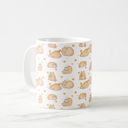 Lazy Orange Cat Kaffeetasse (Vorderseite Links)
