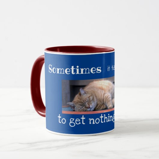 Lazy Orange Tabby Cat Tasse (Vorderseite Links)