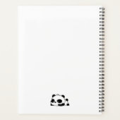 Lazy Panda Blush Pink Schwarz-weiße Monogram Scrip Planer (Rückseite)