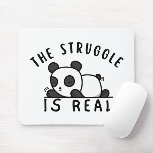 Lazy Panda der Kampf ist echt Mousepad (Mit Mouse)