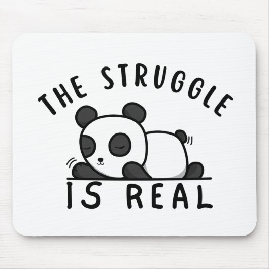 Lazy Panda der Kampf ist echt Mousepad (Vorne)