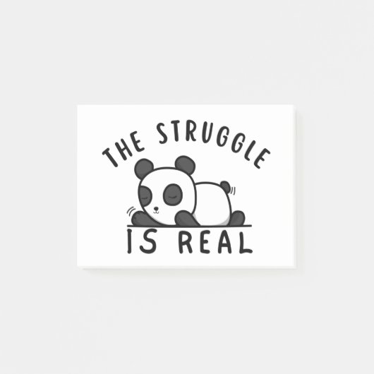 Lazy Panda der Kampf ist echt Post-it Klebezettel (Vorderseite)