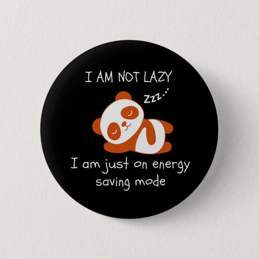 Lazy Panda Funny Button (Vorderseite)