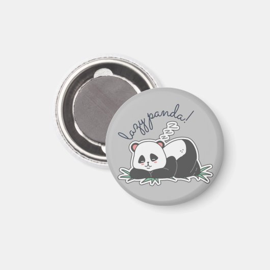 Lazy Panda Magnet (Vorderseite/Rückseite)