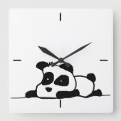 Lazy-panda-Uhr Quadratische Wanduhr (Vorderseite)