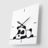 Lazy-panda-Uhr Quadratische Wanduhr (Winkel)