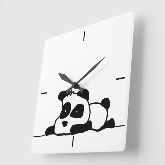 Lazy-panda-Uhr Quadratische Wanduhr (Winkel)
