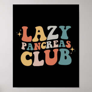 Lazy Pankreas Club Retro Diabetes Bewusstsein Tag Poster