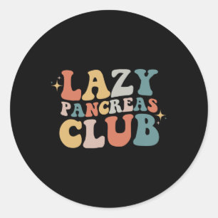 Lazy Pankreas Club Retro Diabetes Bewusstsein Tag Runder Aufkleber