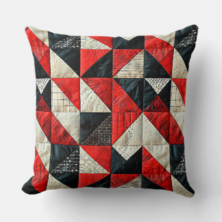 Lazy Patchwork in Rot und Schwarz Kissen