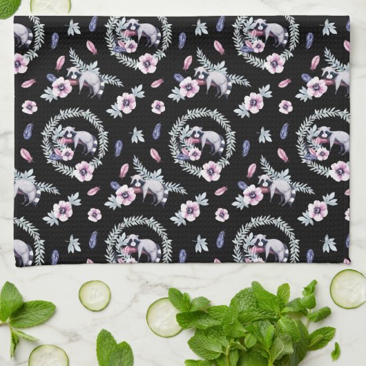 Lazy Raccoon Geschirrtuch (Gefaltet)