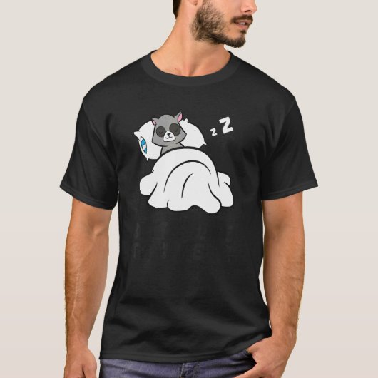 Lazy Raccoon Tardy besser spät als nie Raccoon T-Shirt (Vorderseite)