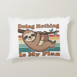 Lazy Retro Sloth Quote Rectangular Pillow Dekokissen