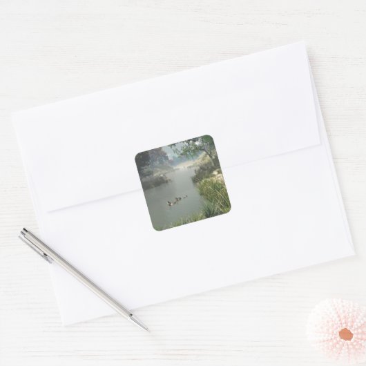 Lazy River Quadratischer Aufkleber (Umschlag)