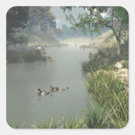 Lazy River Quadratischer Aufkleber