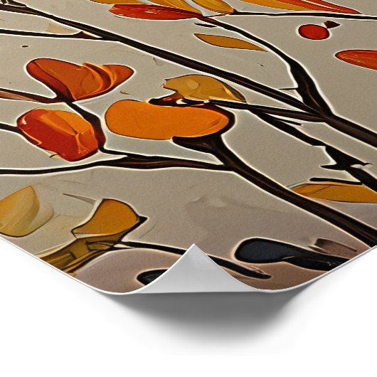 Lazy Rooftop Cat - Naïf Cosy Countryside Art Poster (Ecke)