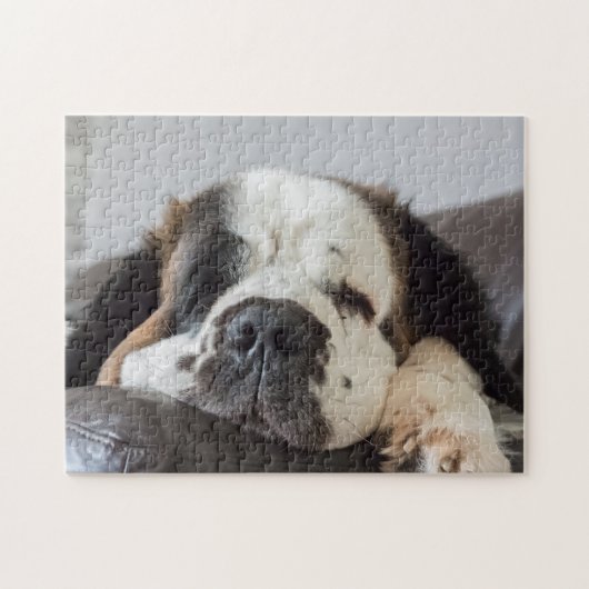 Lazy Saint Bernard Hund Puzzle (Horizontal)