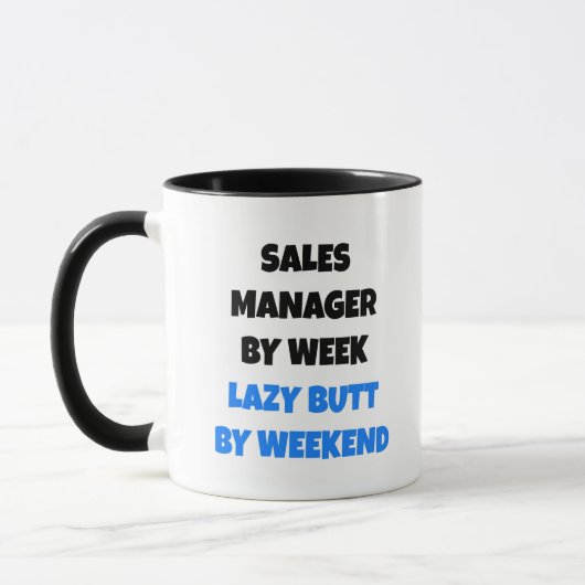 Lazy Sales Manager Joke Tasse (Links)