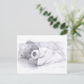 Lazy, schläfriger Teddybär Postkarte (Stehend Vorderseite)