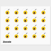 Lazy sleeping runder aufkleber (Blatt)
