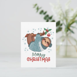 Lazy Sloth Christmas Card Dankeskarte