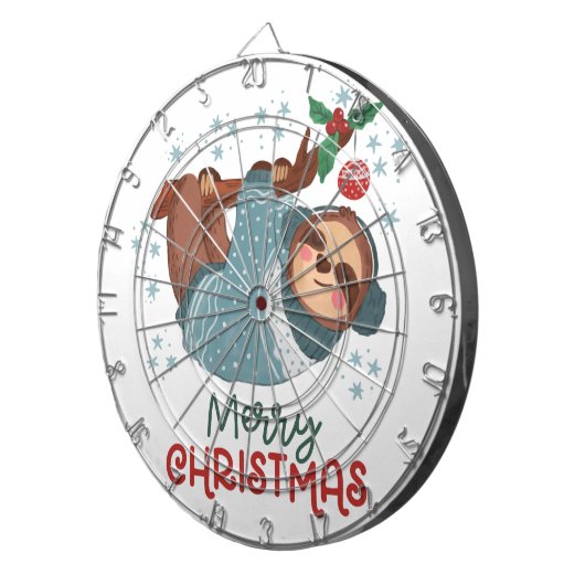 Lazy Sloth Christmas Dartscheibe (Vorderseite rechts)