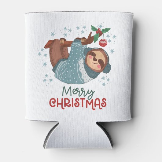 Lazy Sloth Christmas Dosenkühler (Vorderseite)