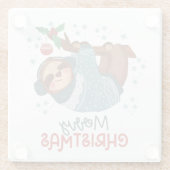 Lazy Sloth Christmas Glasuntersetzer (Rückseite)