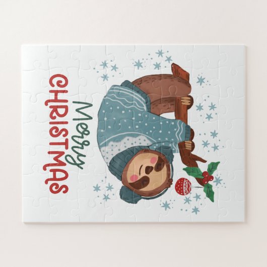 Lazy Sloth Christmas Jigsaw Puzzle (Horizontal)