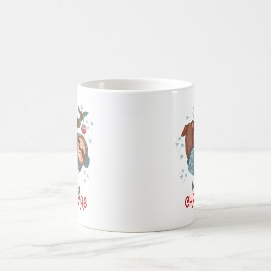 Lazy Sloth Christmas Kaffeetasse (Mittel)