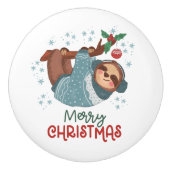 Lazy Sloth Christmas Keramikknauf (Vorderseite)