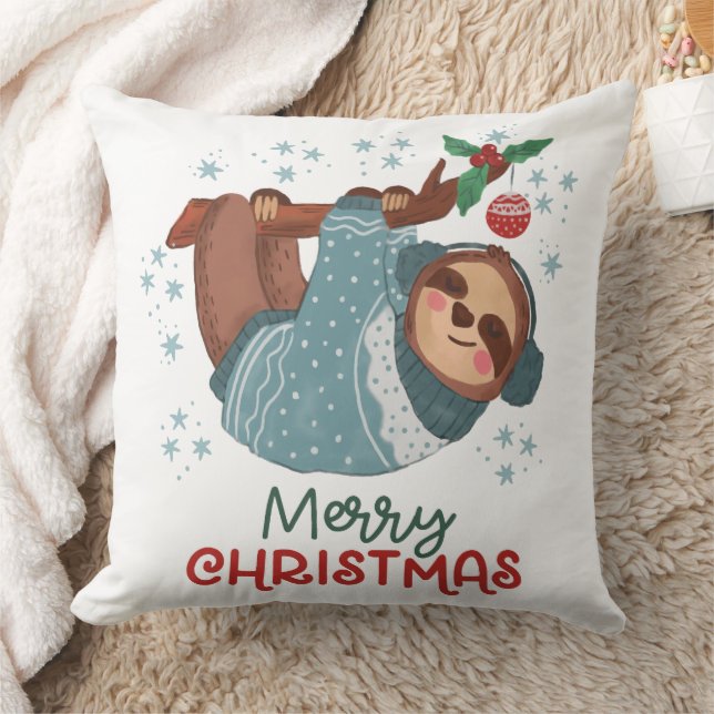 Lazy Sloth Christmas Kissen (Decke)
