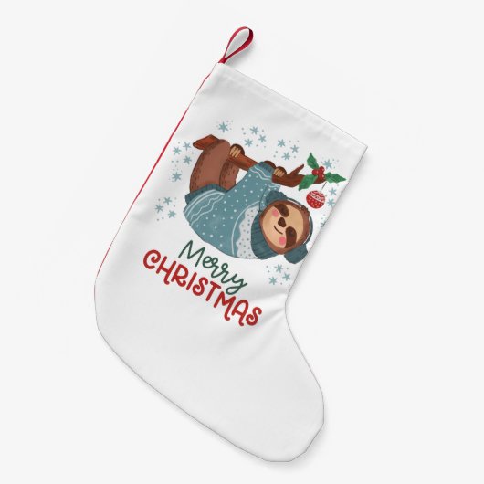 Lazy Sloth Christmas Kleiner Weihnachtsstrumpf (Vorderansicht (hängend))