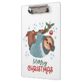 Lazy Sloth Christmas Klemmbrett (Links)