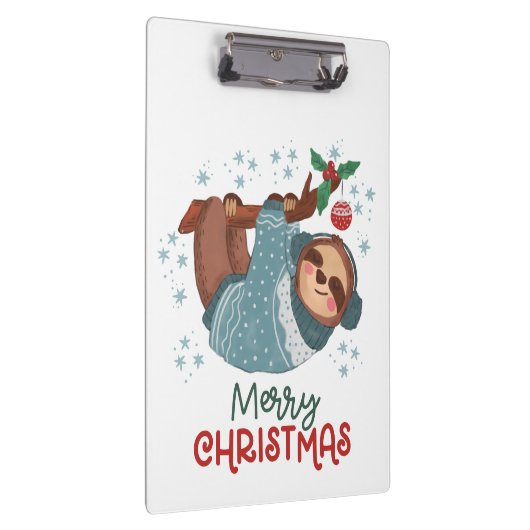 Lazy Sloth Christmas Klemmbrett (Rechts)