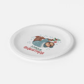 Lazy Sloth Christmas Pappteller (Schrägansicht)