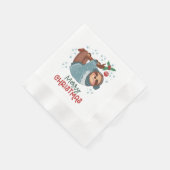 Lazy Sloth Christmas Serviette (Ecke)