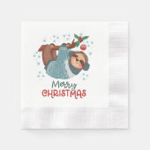 Lazy Sloth Christmas Serviette (Vorderseite)