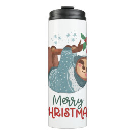 Lazy Sloth Christmas Thermosbecher