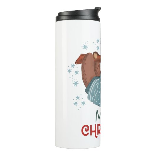 Lazy Sloth Christmas Thermosbecher (Nach links gedreht)
