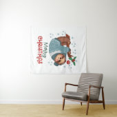 Lazy Sloth Christmas Wandteppich (Beispiel (Horizontal))