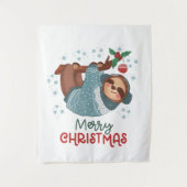 Lazy Sloth Christmas Wandteppich (Vorderseite)