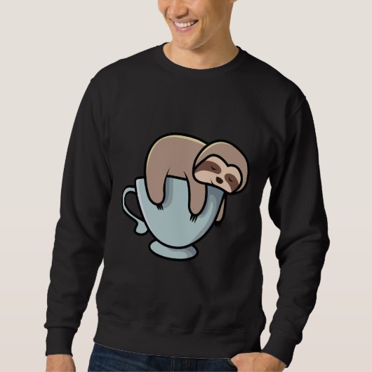 Lazy Sloth Coffee Sweatshirt (Vorderseite)