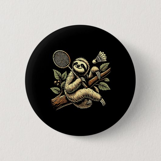 Lazy Sloth Dminton Player Shuttle 1 Button (Vorderseite)