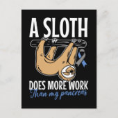 Lazy Sloth Funny Pankreas T1D Diabetes Postkarte (Vorderseite)